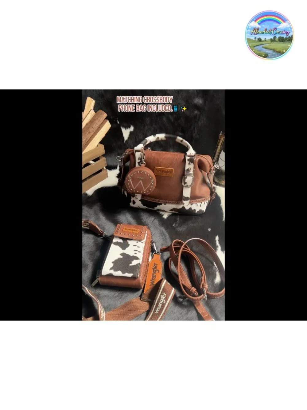 Wrangler 3Pcs Doctor Bag Set Top-Handle Satchel with Cell Phone Handbag and